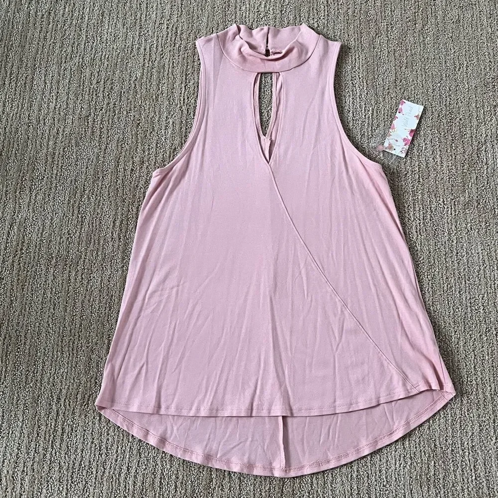 Wild Pearl Pink High Neck with Keyhole Blouse